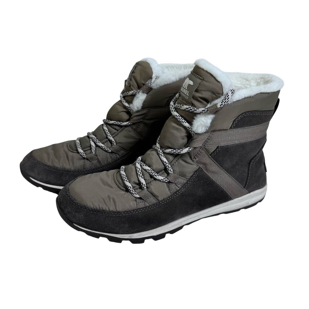 SOREL Boots 9 Whitney II Flurry Waterproof Suede Lightweight Insulated Fur Lined